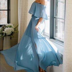 Baltic Born XL Victoria Light Blue Off Shoulder Maxi Dress